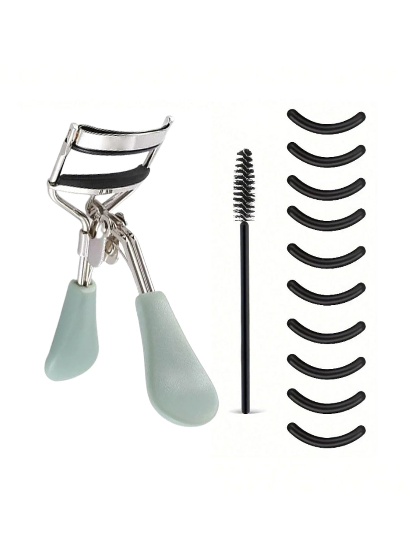 Eyelash Curler Built-in Comb Long-lasting Curled Lashes Travel Qme green