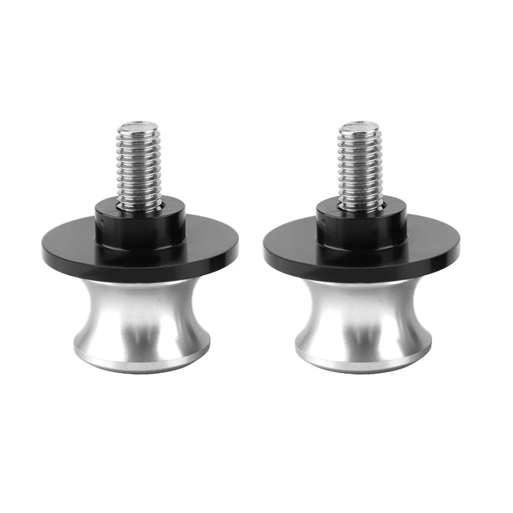 Rear Stand Swing Arm Spools 8mm Motorcycle CNC Rear Stand Swing Arm Spool Sliders Stand Swingarm Bobbins Swing Arm Spool Qme Silver