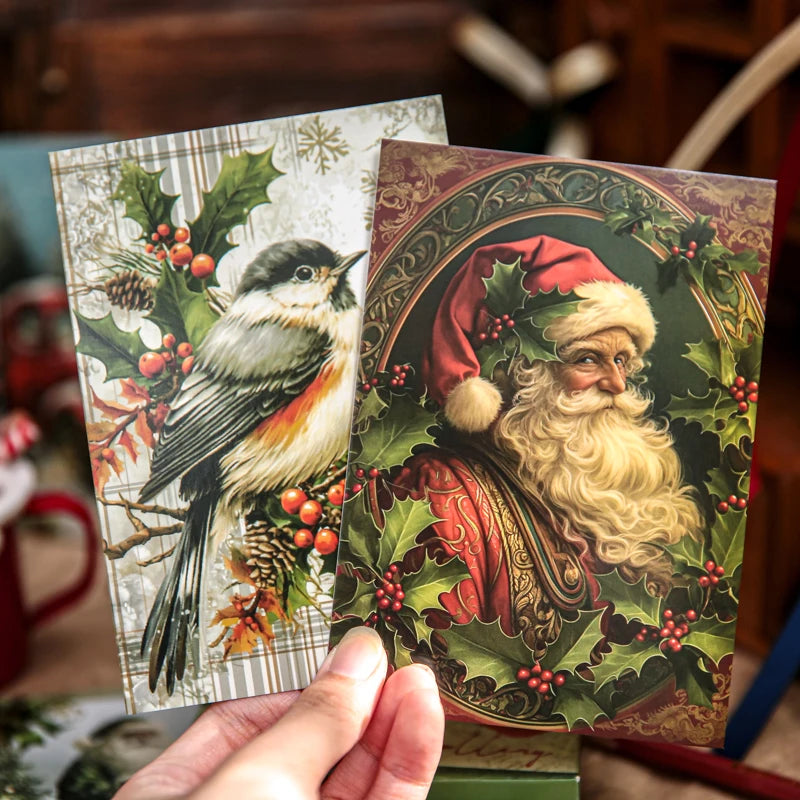 32 Pcs Animal Christmas Theme Greeting Cards Set, Thick Paper for Friends Greeting Thank You Letter Scrapbooking Journaling Qme