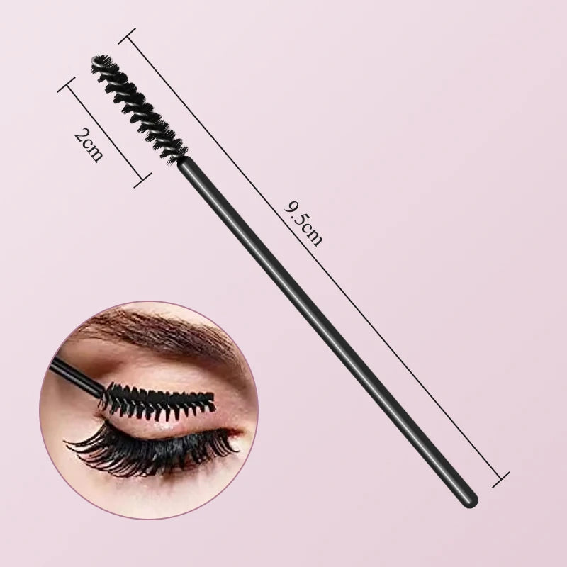 NATUHANA 50 Disposable Mascara Wands Eyelash Spoolies Brushes Micro Qme