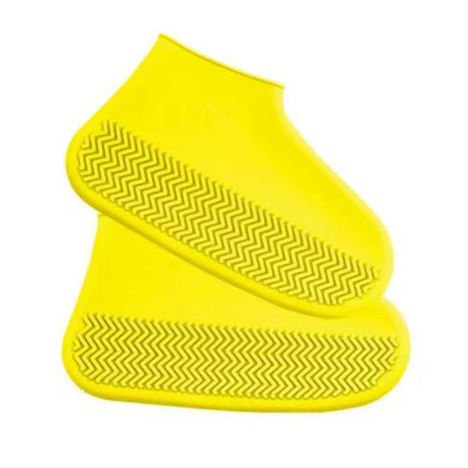 Reusable Silicone Rain Shoe Covers Foldable Waterproof Overshoes for Adult Kid Outdoor Cycling and Walking Non Slip Shoes Cases Qme Yellow S