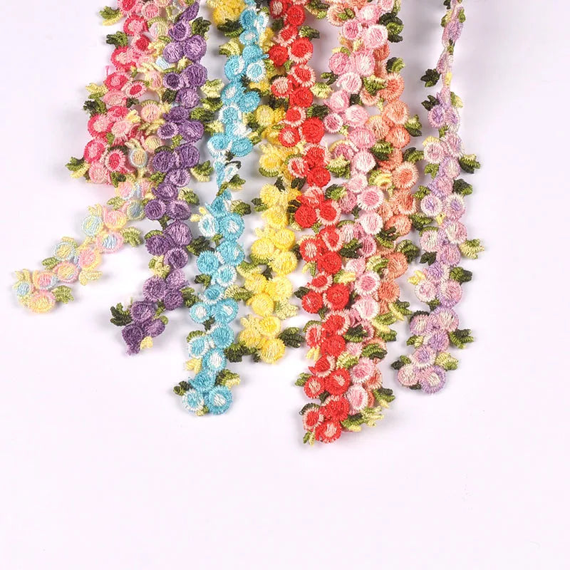 1 Yard 21mm Colorful Flower Lace Trim, Cute Rose Floral Embroidery Lace Ribbon for DIY Sewing Crafts Clothes Headbands cp3851 Qme