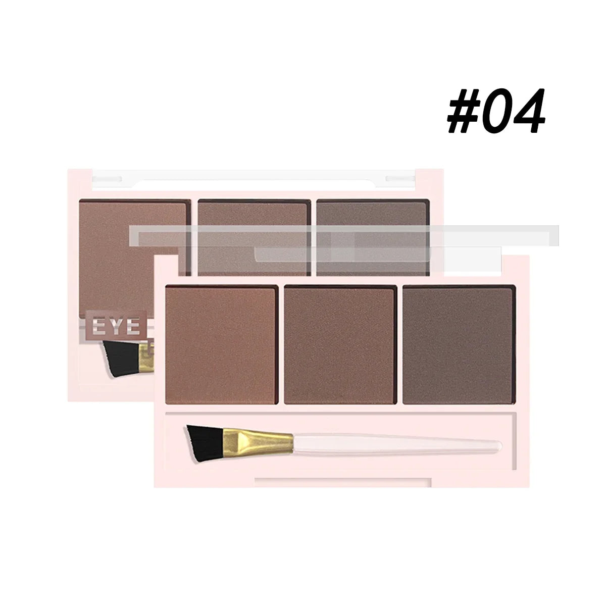 3-Color Brow Powder Brush Long-lasting Color-resistant Versatile Qme 04