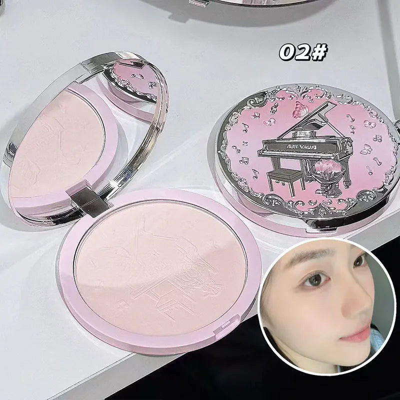 ART VALUE Matter Face Pressed Powder Soft Mist Setting Powder Three-color Face Makeup Long Lasting Oil Control Foundation Beauty Qme 02