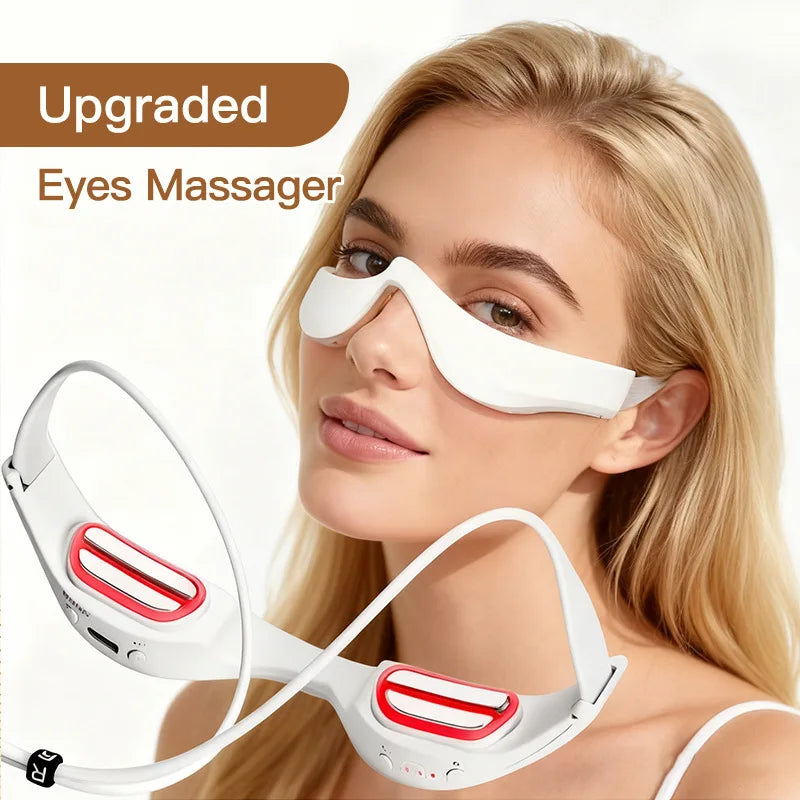 3D Red Light LED Eye Massager Dark Circle Puffiness Relief Anti-aging Qme