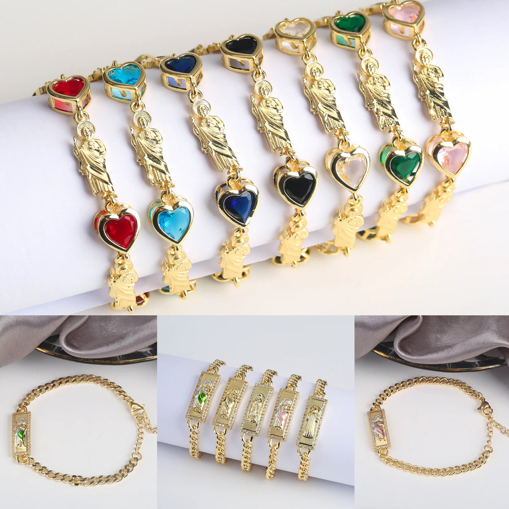 5 Styles Classic St. Jude Bracelet Copper Plated 18k Gold Adjustable Bracelet For Man Woman Party Daily Wear Religious Jewelry Qme