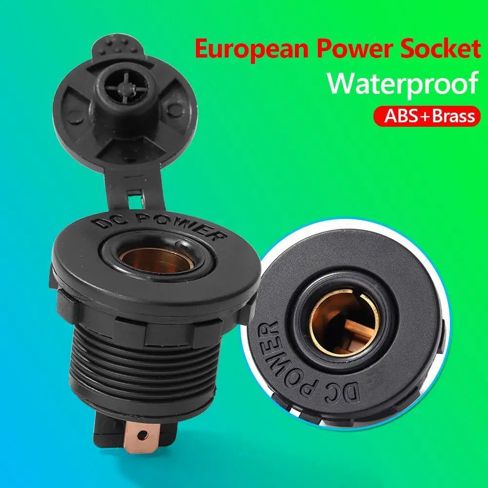 Car 12V DIN Socket Panel Mount with Weather Cap for Car Boat Marine Motorcycle UTV Automobiles Parts Qme