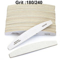 50 Professional Wooden Nail Files 180 240 Buffer 100 Grey Boat Wood Qme Grit180-240 (50pcs)
