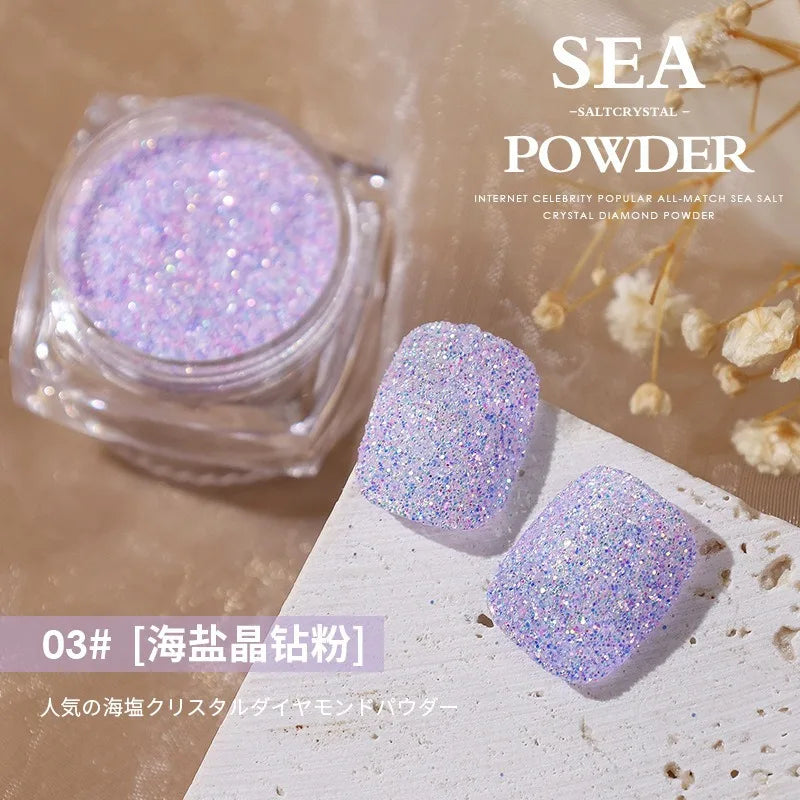 Aurora Sea Salt Crystal Diamond Nail Glitter 12 Colors Super Shiny Sugar Powder Nail Art Decoration Qme 3