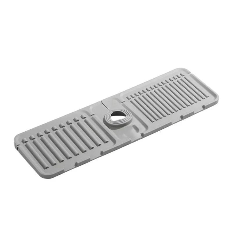 Foldable Water Tap Drain Mat Anti-splash Silicone Kitchen Sink Qme Grey 0