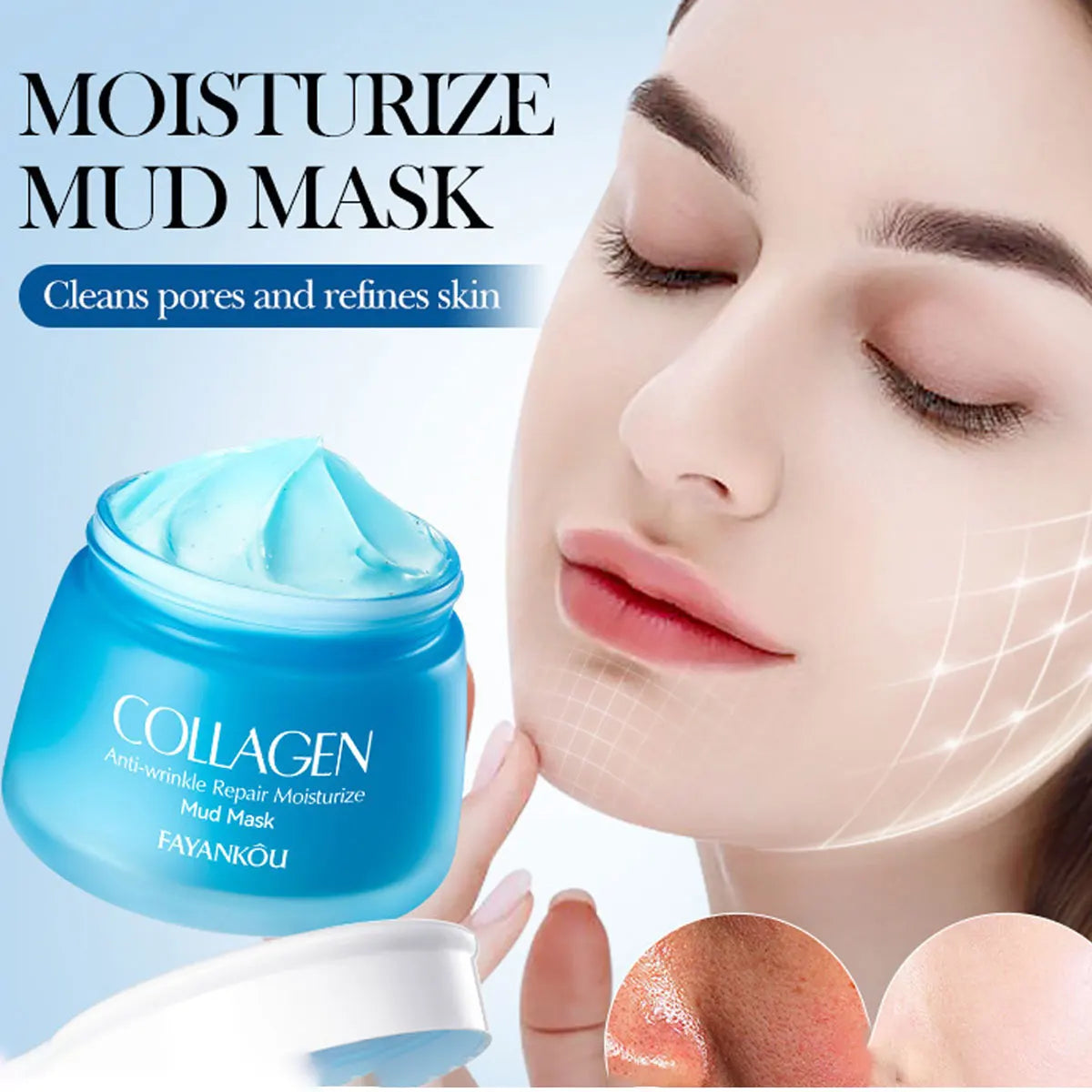 Collagen Mud Mask Deep Cleansing Facial Make Skin Younger-looking Qme