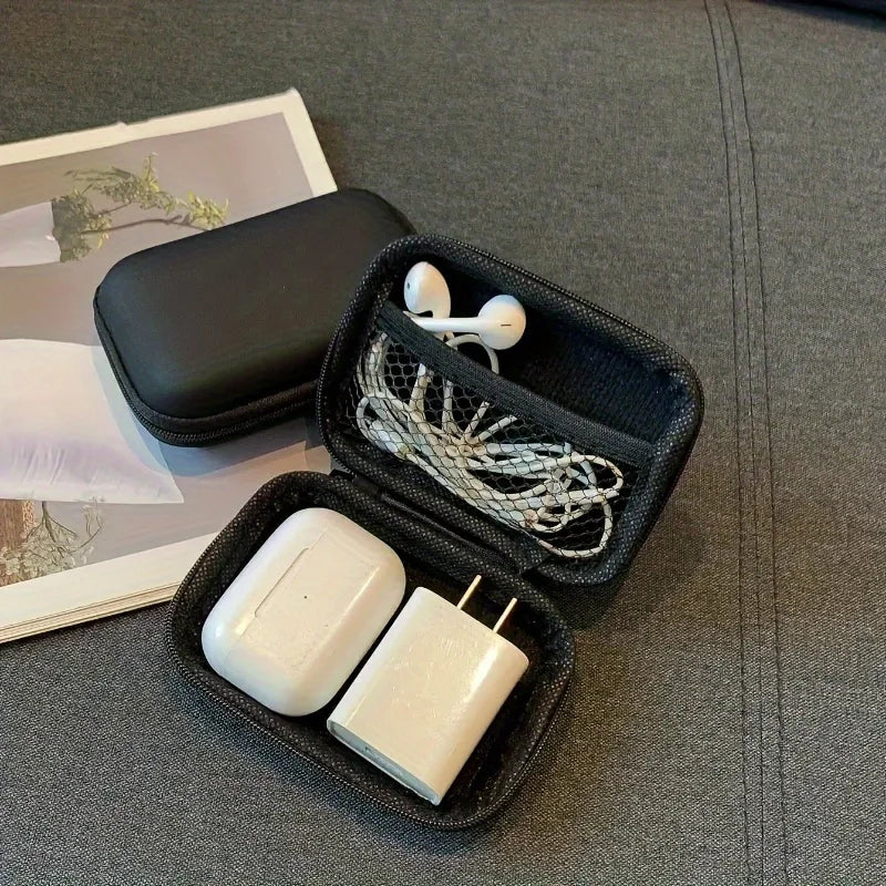Hard Shell Electronic Organizer Case, Portable Travel Storage Bag for Charger, Earbuds, Cables, Power Bank Qme
