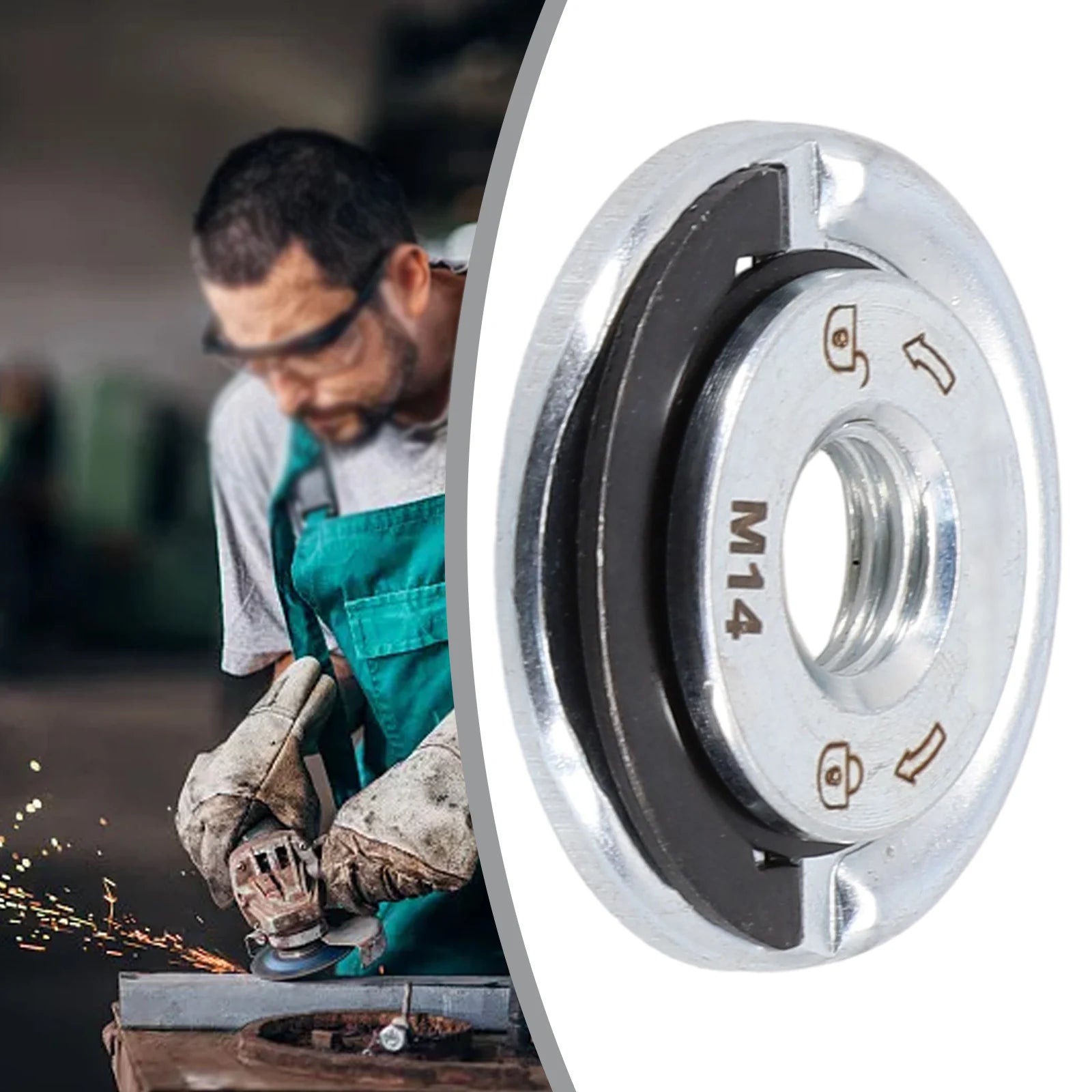 1pcs Quick Release Flange Nut M14 Thread Angle Grinder Flange Nut Power Chuck Pressing Plate For Cutting Disks Qme