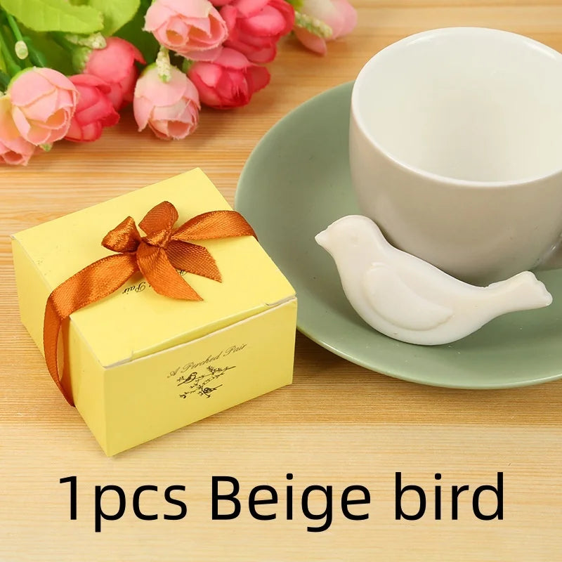 Handmade Love Heart shaped Design Bath Soap Wedding Party Love Gift Soapy Favor Valentine Gift Hand Soap Qme Beige bird