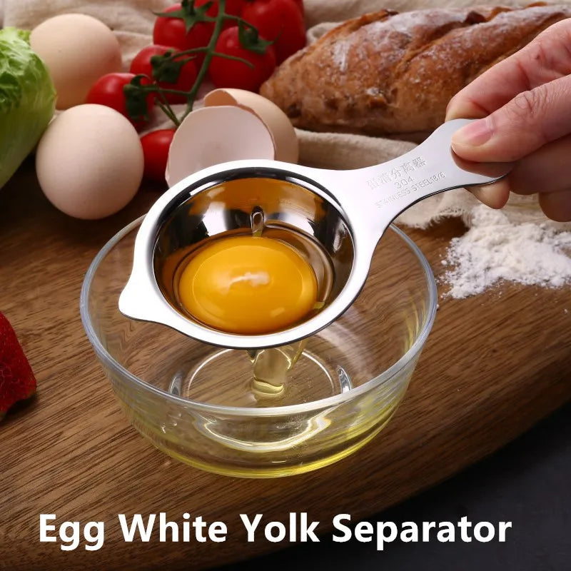 Stainless Steel Egg White Yolk Separator Tool Baking Accessories Kitchen Tool Egg Divider Baking Cooking Hand Egg Gadget Qme