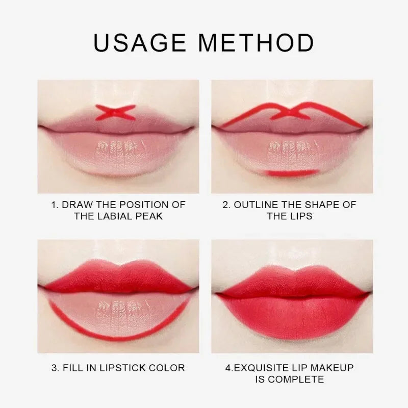 Waterproof Matte Lipliner Pencil Sexy Red Contour Lip Tint Lip Stick Lasting Moisturising Non-stick Cup Lips Makeup 12Colors Qme
