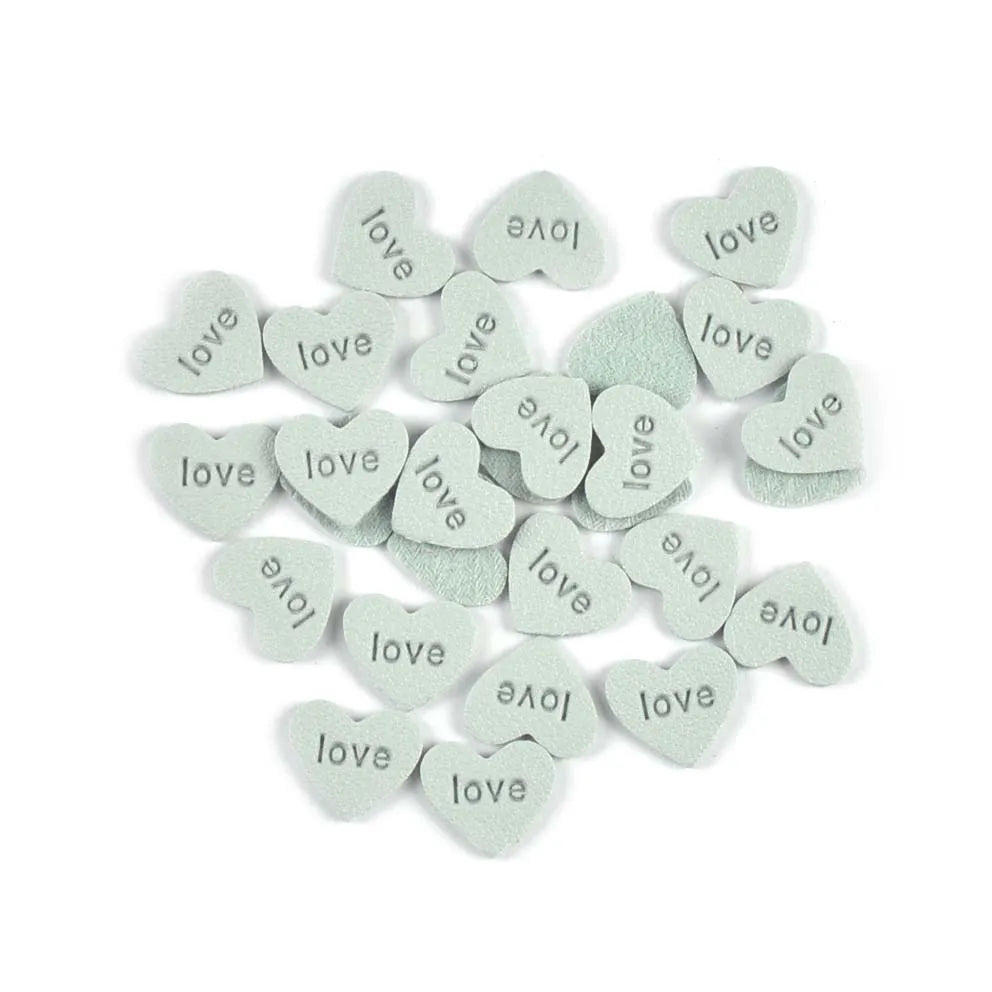 50pcs 14.5x13mm Mluticolor Heart Shaped Embossed Labels For Clothes Sewing Accessories DIY Crafts Kid Bag Garment Washable Tags Qme 5