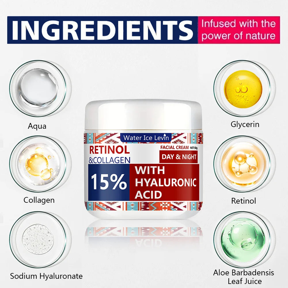 Retinol Lifting Firming Cream Collagen Smooth wrinkles Face Cream For Moisturizer Whitening Brighten Skin Products 50g Qme