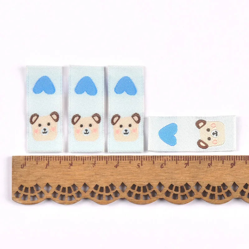 50Pcs Tiger/Chick/Panda Printed Embroidery Washable Care Label For Sewing Accessories Garment DIY Crafts Supplies Bag Shoes Tags Qme 2