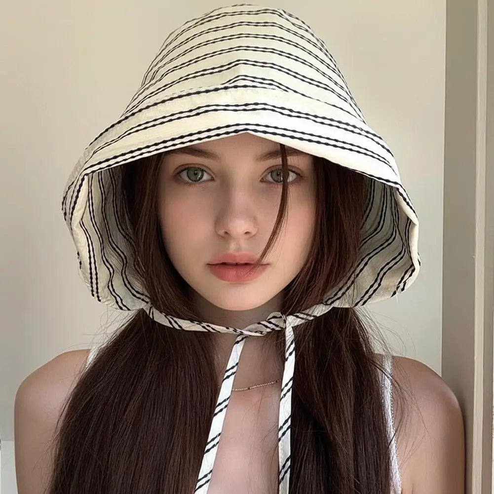Fisherman Hat Bucket Hats Ponytail Sun Outdoor Panama Beach Cap Qme
