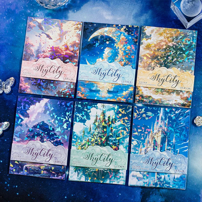 5sheets Ins Washi Paper Stickers Aesthetic Scenery Sticker for DIY Scrapbooking Journals Album Diary Art supplies Qme