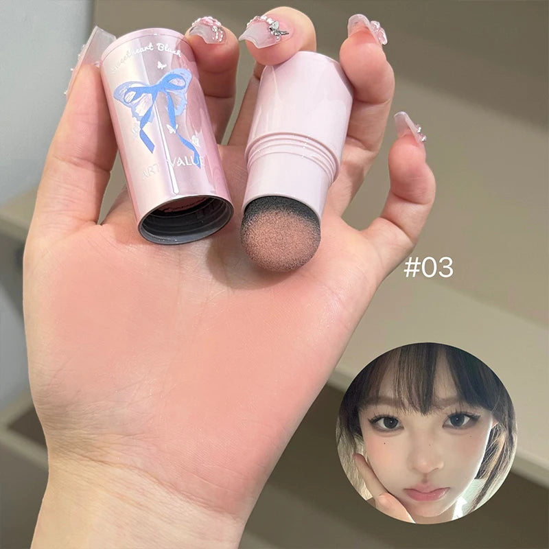 ART VALUE Blush Powder Stick Single Color Lasting Matte Monochrome Blush Orange Nude Makeup Stick Contouring Shadow Blusher Qme 03