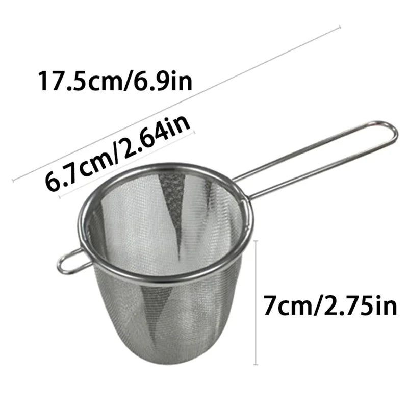 Tea Infuser With Handle Fine Mesh Reusable Tea Leaf Strainer Coffee Flour Filter Handheld Sieve For Teapot Kitchen Accessories. Qme