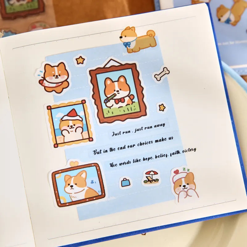 TIANZI Cute Pet Themed 3D Hand Account Dropping Adhesive Flat Stickers Pack 3/12 Pcs Aesthetic Decorative Stationery Supplies Qme