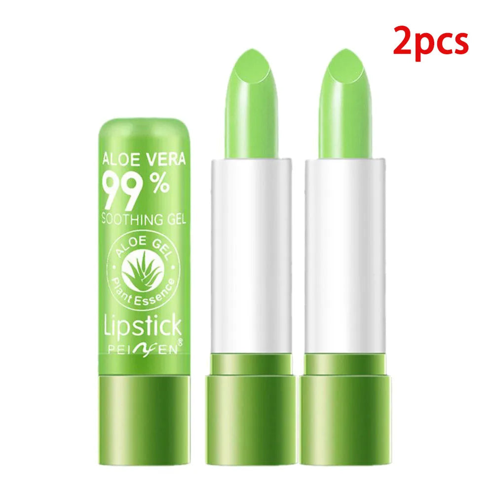 Moisturizing Aloe Vera Color-changing Lipstick Temperature-activated Qme 2pcs