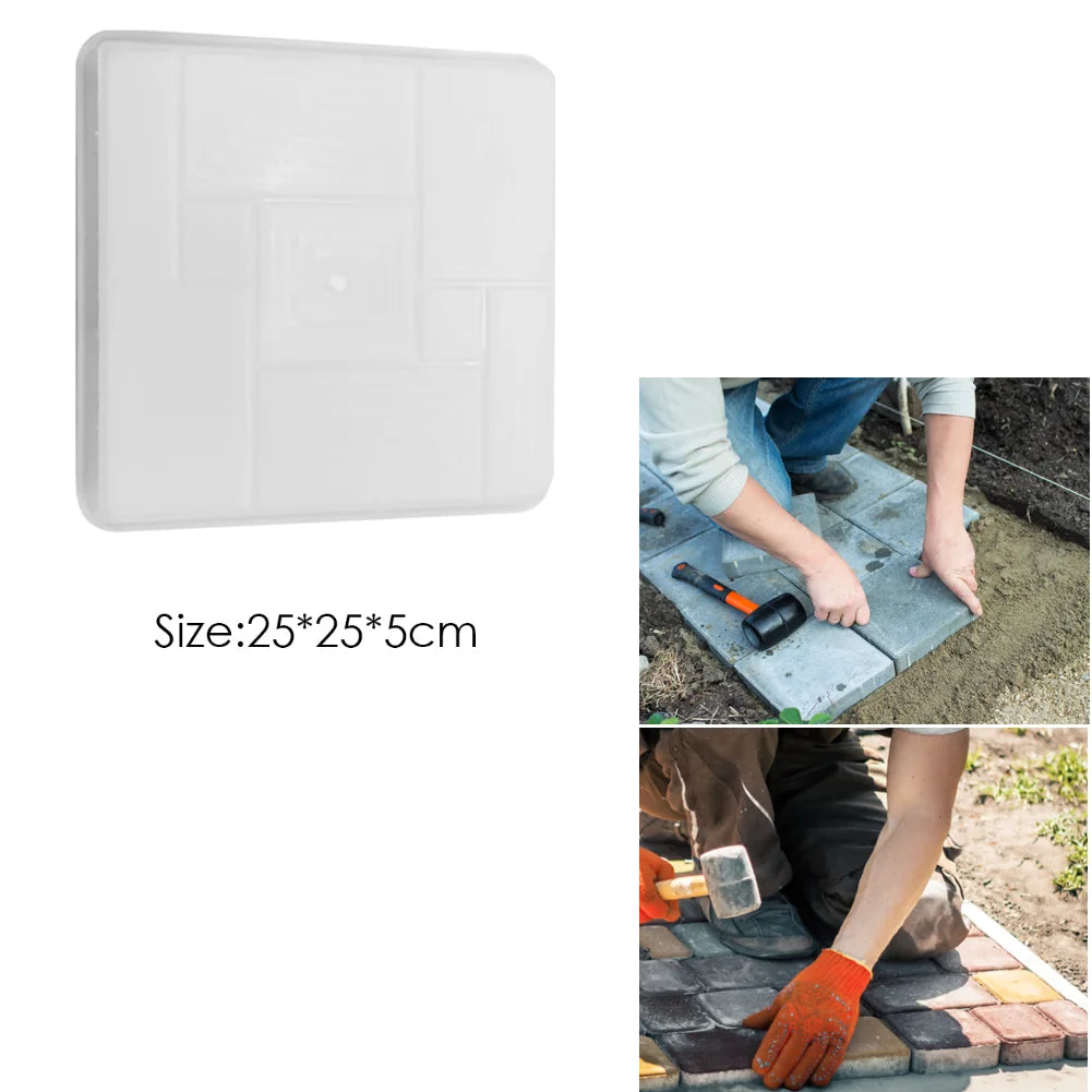 DIY Path Maker Paving Cement Brick Molds Outdoor Courtyard Garden Stone Road Walk Concrete Brick Carving Pavement Tools Qme G