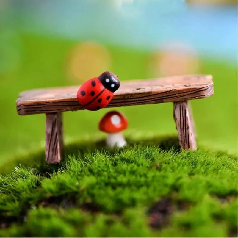 1 Mini Wooden Chair Pendant Moss Micro Landscape Couple Love Resin Qme