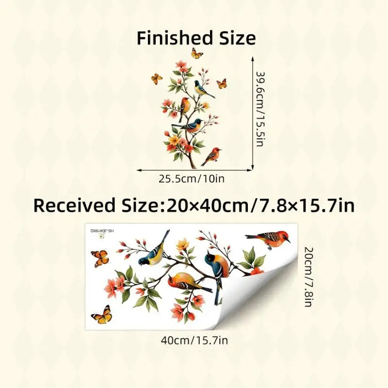 Home Fridge Sticker Electrostatic Tree Branch Bird Butterfly Window Qme Default Title