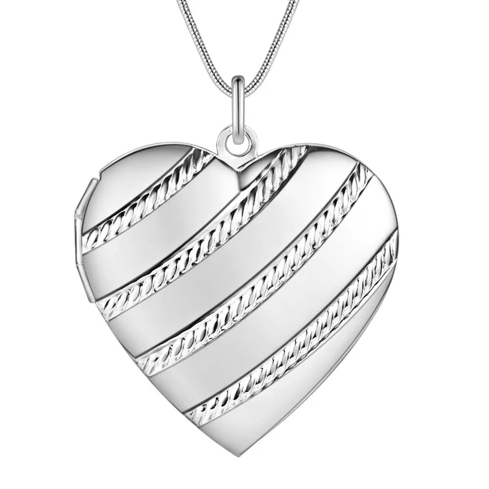 925 Sterling Silver Exquisite Heart Pendant Necklace Women's Fashion Wedding Engagement Jewelry Qme