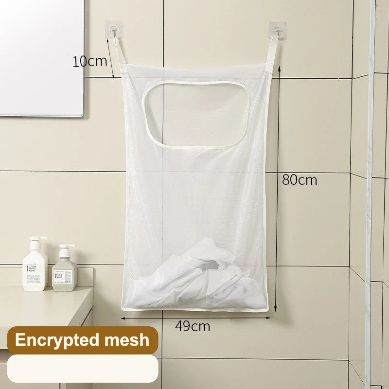 Household Sundries Storage Bag Door Hanging Laundry Basket Wall Qme A1