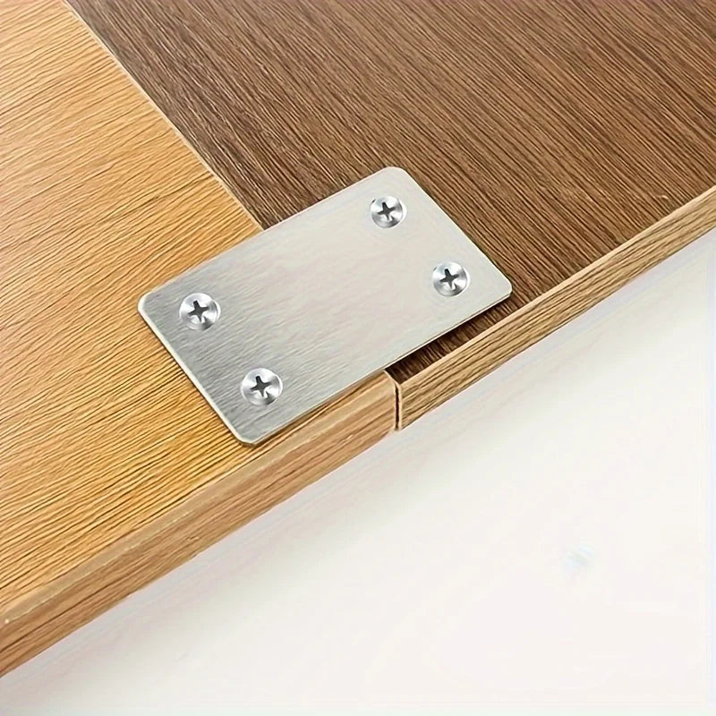 Flat support piece, straight type, fixed-angle support with screws, suitable for furniture, wood products, shelves, cabinets Qme