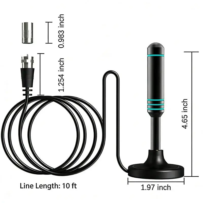 Digital TV Antenna Indoor Use Signal Amplifier HDTV 720P 1080P Qme A4