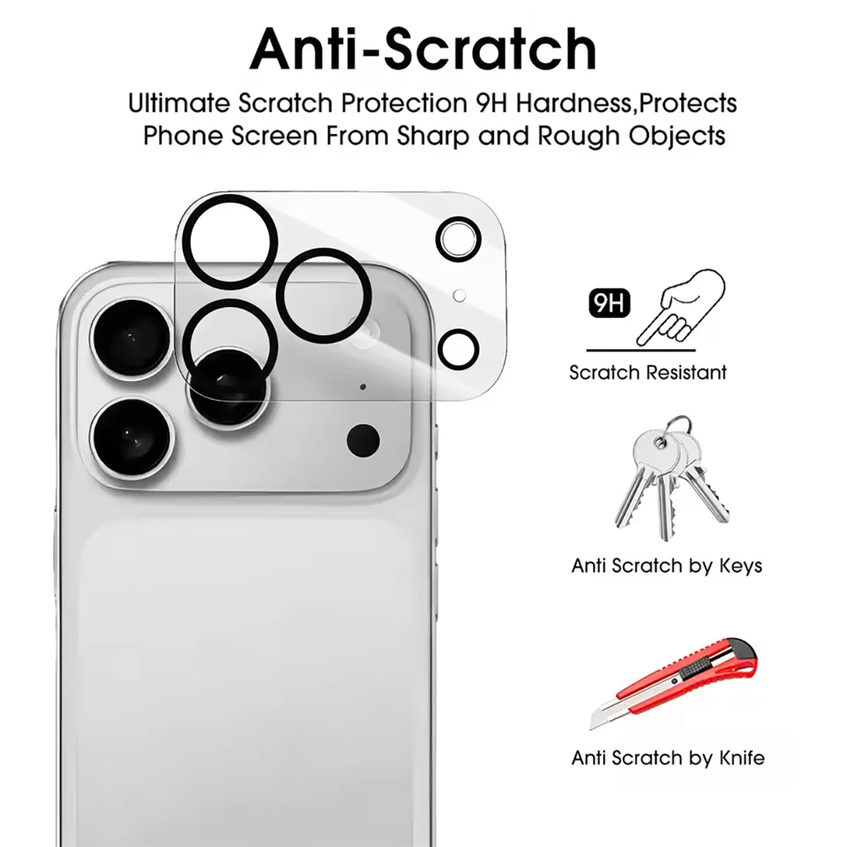 5 Tempered Glass Camera Lens Transparent Scratch Resistant Protective Qme