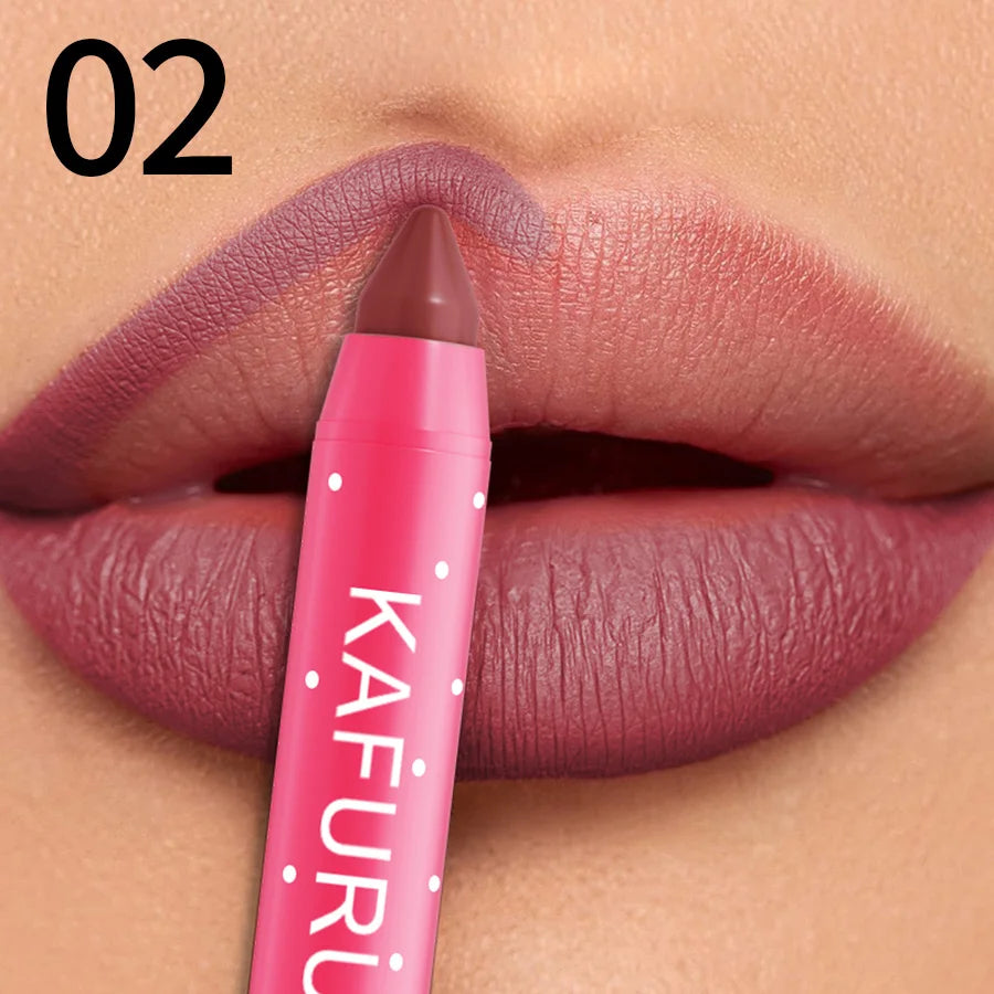 15 Colors Lipstick Pencil Waterproof Sexy Red Matte Contour Tint Qme 02