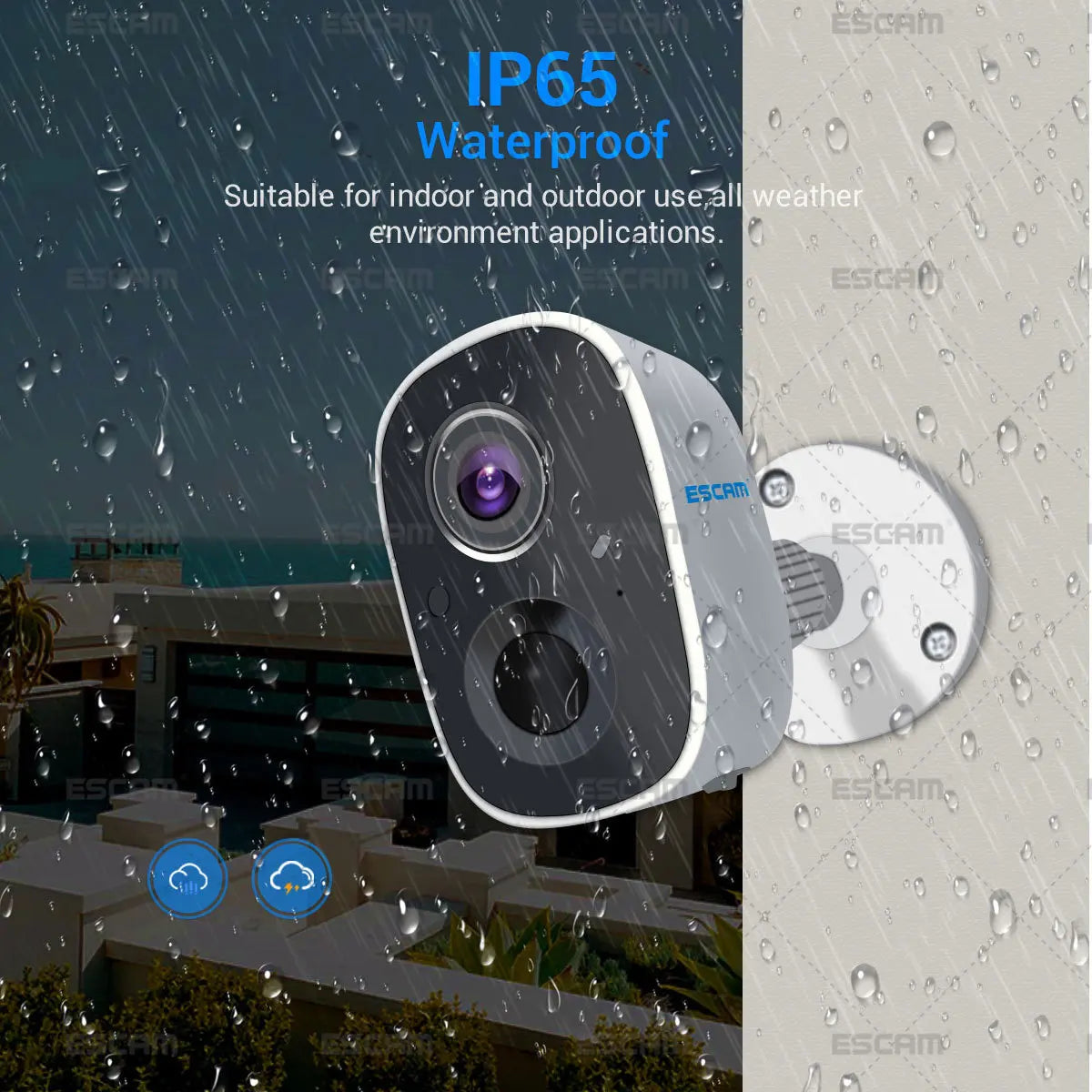 ESCAM G14 1080P H.265 WiFi IP Camera Full HD AI Recognition Rechargeable Battery PIR Alarm Cloud Storage Electronic Qme