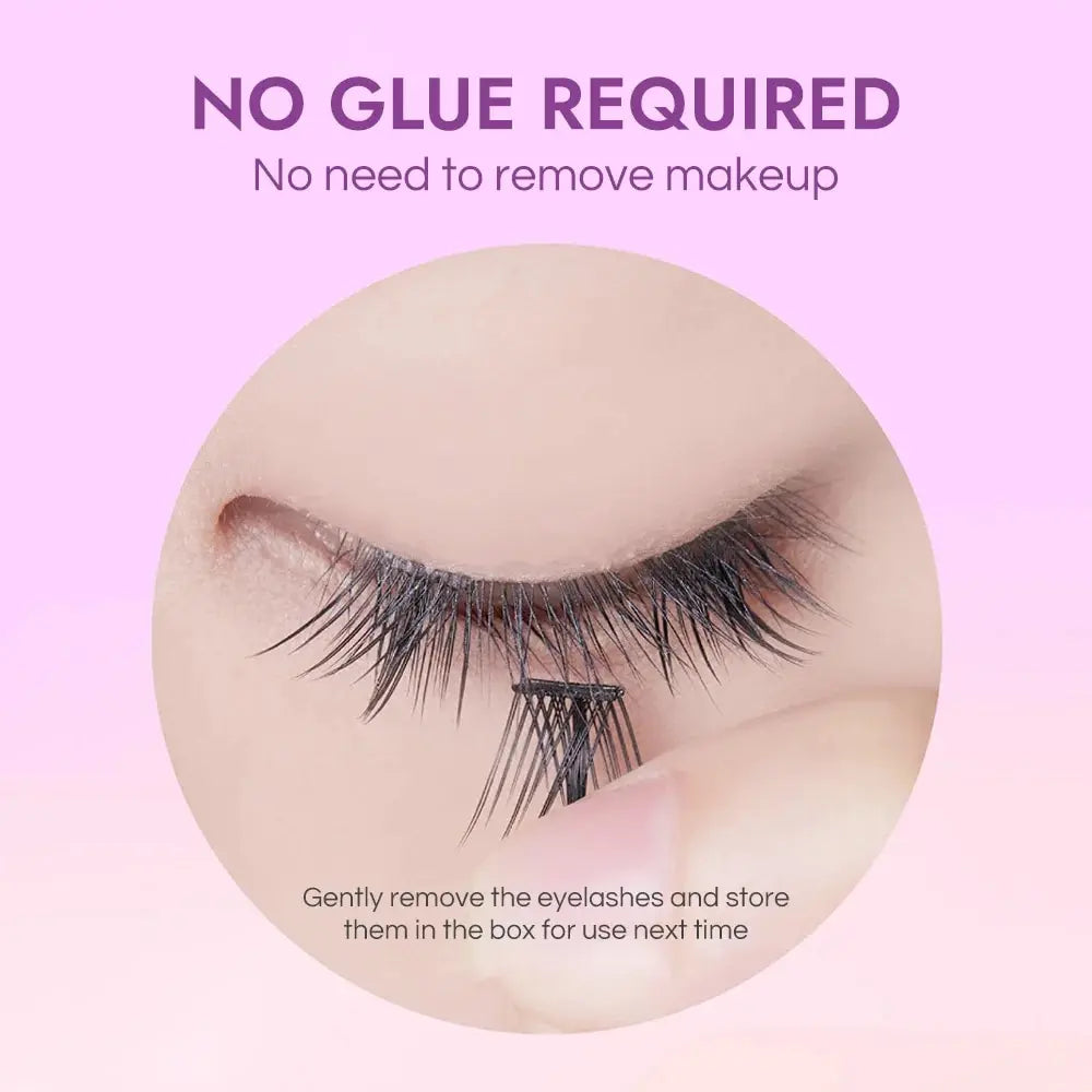 EYELASH No Glue Needed Self Adhesive Cluster Lash Diy Lashes Qme