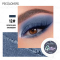 Glazed Dark Green Glitter Eyeshadow Palette Pearly Lustre Waterproof Qme 12