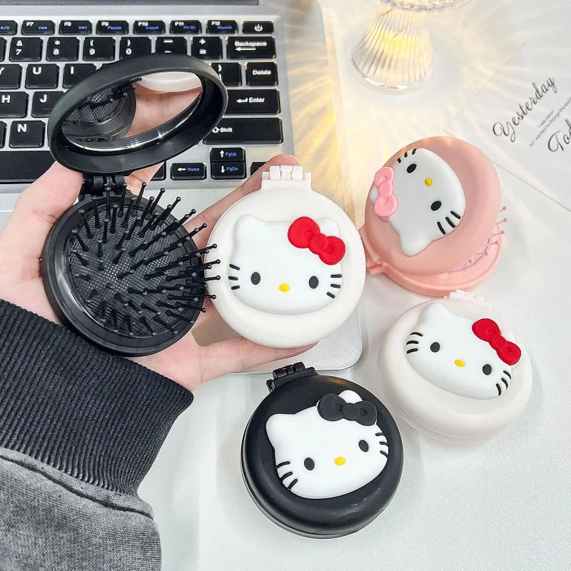 Hello Kitty Cute Cartoon Air-cushion Comb Portable Folding Hair Qme