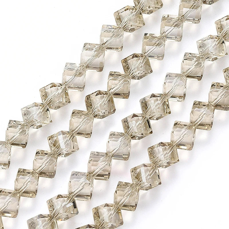 4-8mm Cube Crystal Glass Beads for Jewelry Making Faceted Square Crystal Glass Beads for Bracelet Earring Necklace DIY Craft Qme Color 4 6mm-78pcs