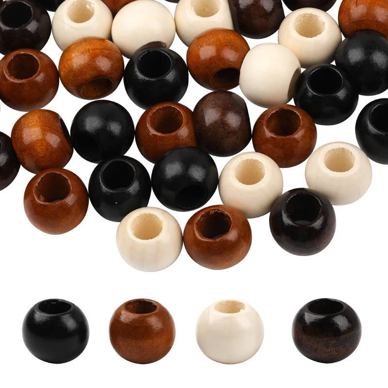 Maple Wood Beads Large Hole DIY Jewelry Packaging Garment Accessories Qme
