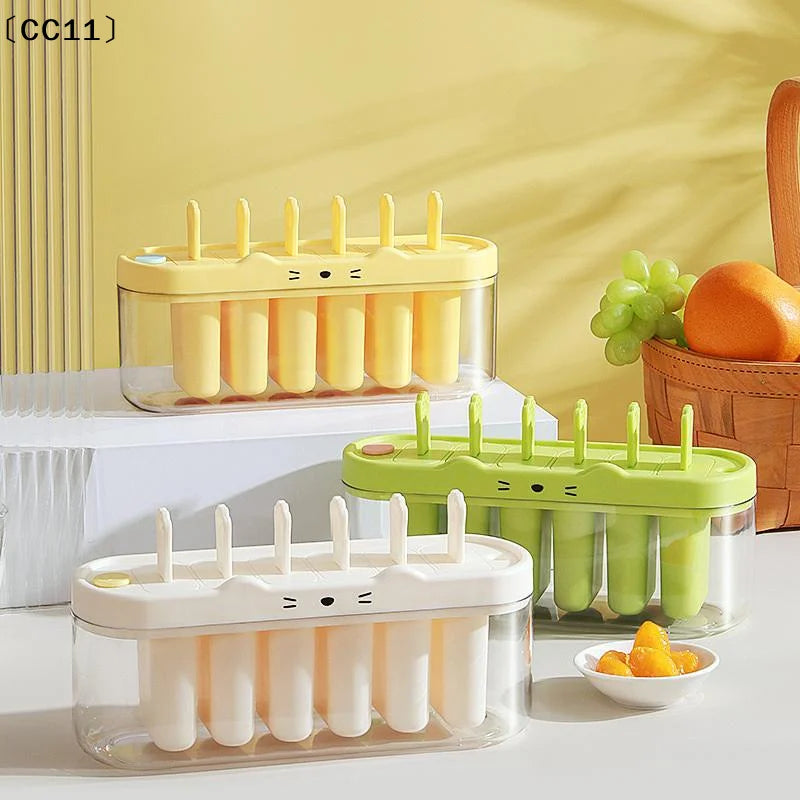 Six-cavity Ice Cream Mold Home Use Homemade Popsicles Children's Qme