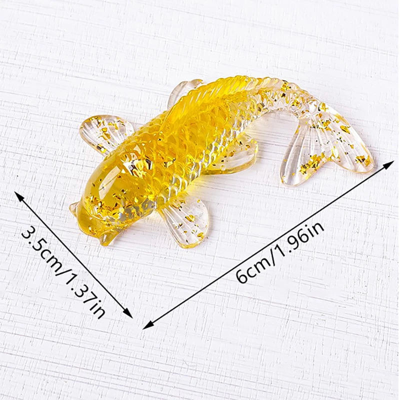 Crystal Stone Gravel Lucky Koi Fish Figurine Resin Mini Quartz Fancy Carp Statue Home Decor Desk Ornament Gift Qme