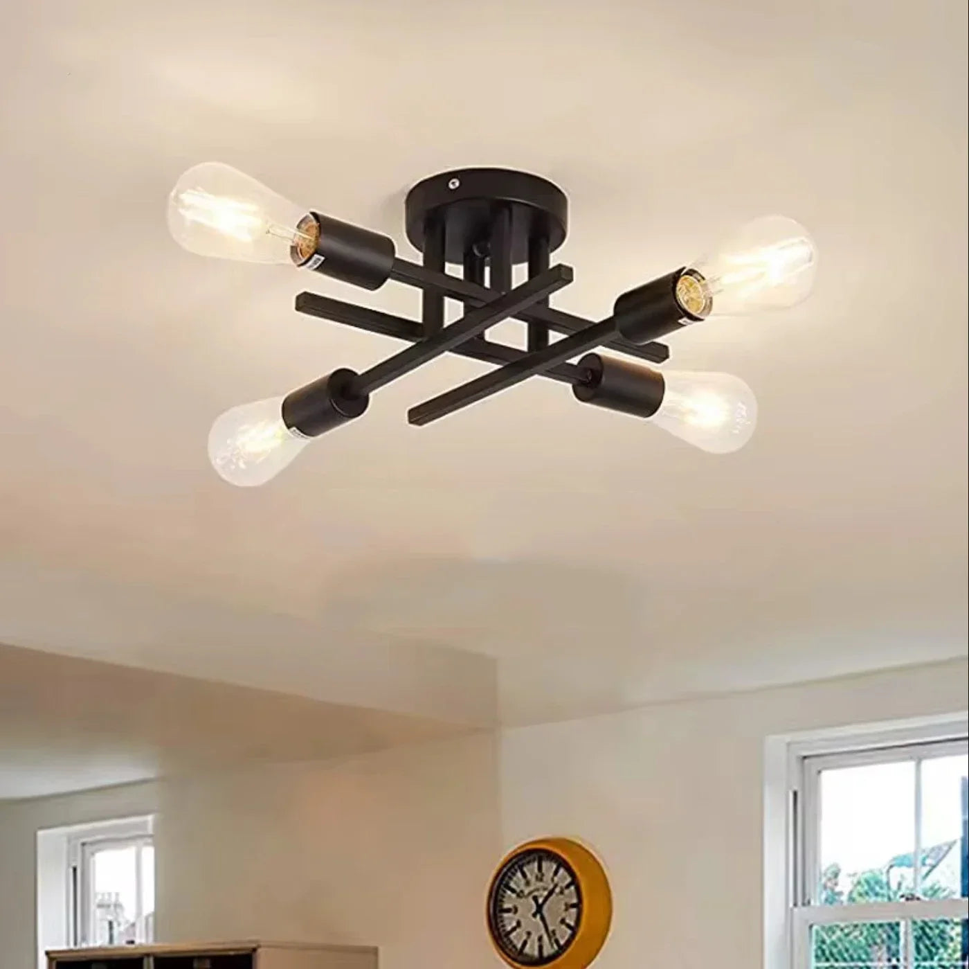 Modern LED Ceiling Lamp Aluminum Black/White Flower Light For Bedroom Living Room Study Hotel Home Lighting Luminaires Qme