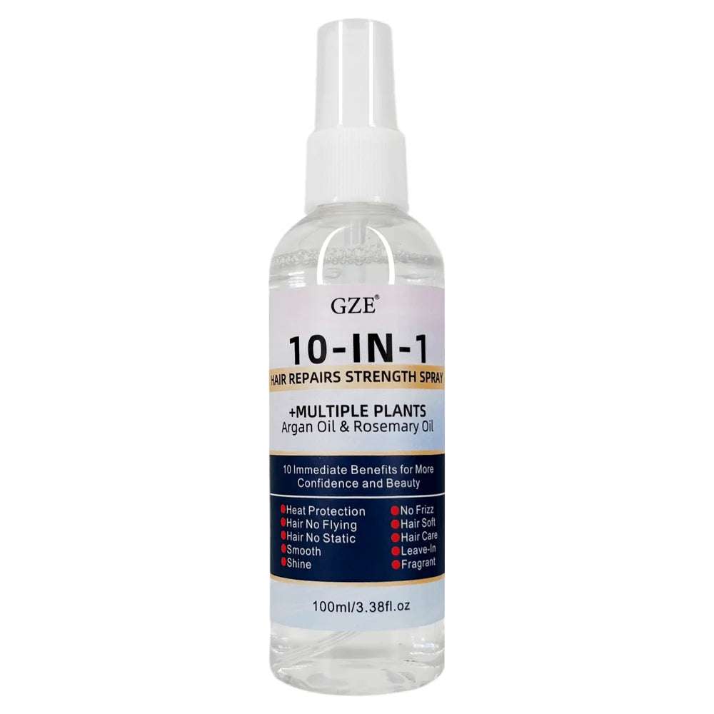 GZE 10 IN 1 Leave In Conditioner Silkening Spray with Argan Oil & Rosemary Oil, Hair Repair & Strength Spray, Anti Frizz Qme GZE648