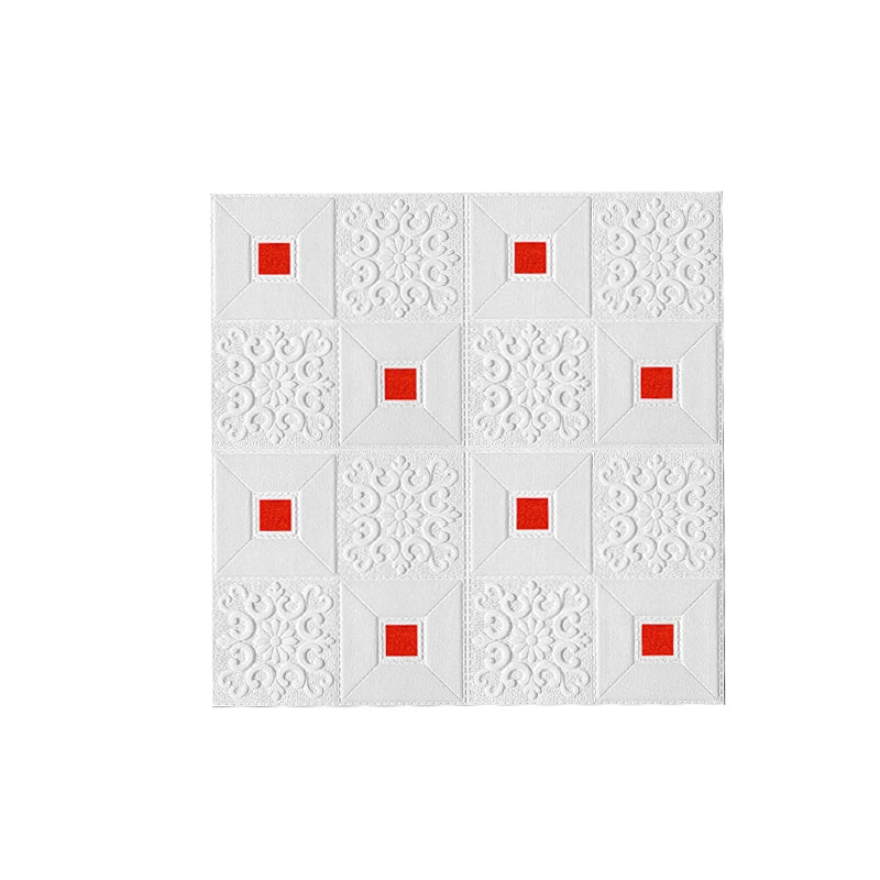 Waterproof Self Adhesive Foam 3D Tile Brick Wallpaper 1-10Pcs 70cmx70cm Wall Sticker Bedroom Apartment Indoor Wall Art Decor Qme 5Pcs 70cmx70cm red