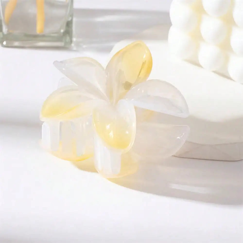 Summer Beach Flower Hair Claw Clips Thick Strong Fixation Non-slip Qme yellow